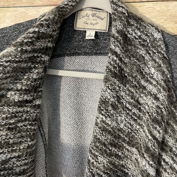 Lucky Brand Women’s Gray Draped Open Cardigan Long Sleeve Sweater Size: Large - Picture 7 of 11